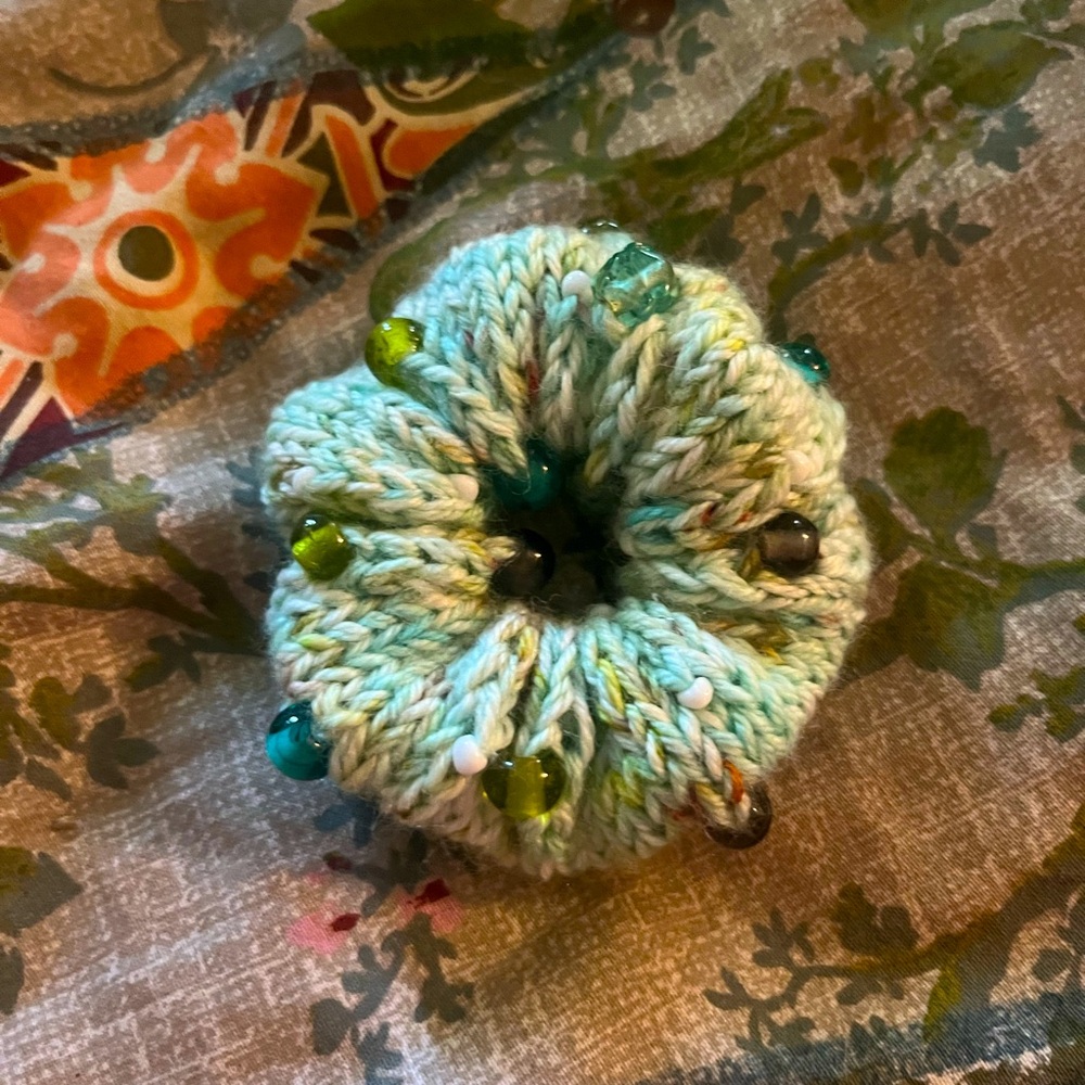 Knit scrunchie wrap bracelet